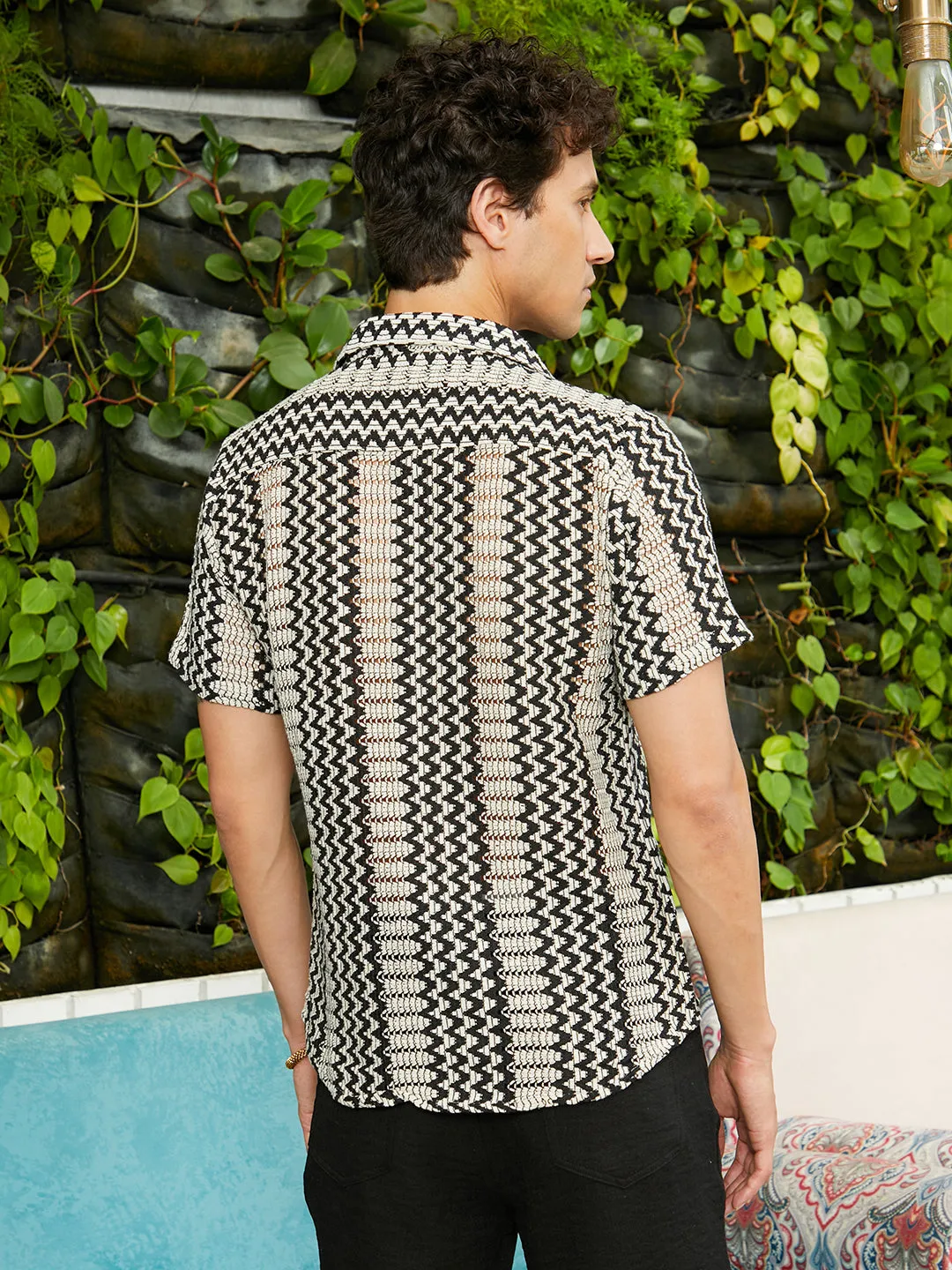 Zigzag-Knit Shirt